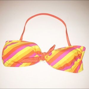 Malibu Bikini Top-Yellow-Pink-Orange Sz Large NWOT